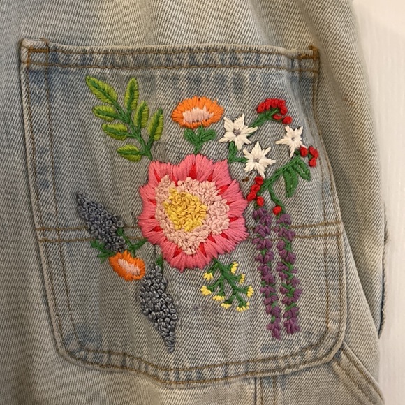 Custom Embroidered Short ASOS Denim Overalls - Picture 4 of 6